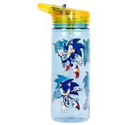 Disney Sonic The Hedgehod Plastic Bottle with Straw BPA Free - 580 ml School Water Bottle for Boys 100% Leakproof Durable Drink Bottle for Boys