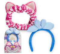 Disney Spa Headband, Soft, Plush, Adjustable, and Fun Hair Accessory for Skincare and Makeup Routines, 2 PK, Alice 1 by Belle Maison