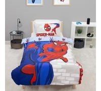 Disney Officially Licenced Spiderman Kids Single Duvet Cover Set | Reversible 2 Sided Bedding Including Matching Pillow Case | Adventure Design | Single Bed Set | Polycotton