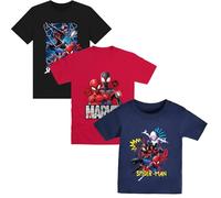 Disney Spiderman 3-Pack Toddler and Kids T-Shirts - 100% Cotton, Multipack, Short Sleeve - Spiderman, Gwen Stacy, and Miles Morales Designs - Sizes 9-10 Years
