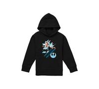 Disney Star Wars Ahsoka Stance Youth Kids Pull-Over Hoodie, Black | Size: 9-11 Years Disney Black 9-11 Years