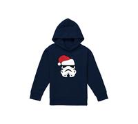 Disney Star Wars Christmas Storm Trooper Santa Youth Kids Pull-Over Hoodie, Navy | Size: 12-13 Years Disney Navy 12-13 Years