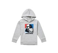 Disney Star Wars Darth Vader & Stormtrooper Squares Youth Kids Pull-Over Hoodie, Athletic Heather in Grey | Size: 9-11 Years Disney Grey 9-11 Years