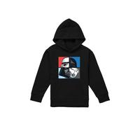 Disney Star Wars Darth Vader & Stormtrooper Squares Youth Kids Pull-Over Hoodie, Black | Size: 9-11 Years Disney Black 9-11 Years