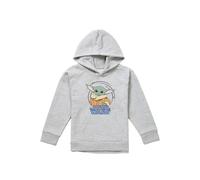 Disney Star Wars Grogu Spiral Youth Kids Pull-Over Hoodie, Athletic Heather in Grey | Size: 9-11 Years Disney Grey 9-11 Years