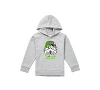 Disney Star Wars Neon Stormtrooper Grid Drip Helmet Youth Kids Pull-Over Hoodie, Athletic Heather in Grey | Size: 9-11 Years Disney Grey 9-11 Years