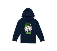 Disney Star Wars Neon Stormtrooper Grid Drip Helmet Youth Kids Pull-Over Hoodie, Navy | Size: 7-8 Years Disney Navy 7-8 Years
