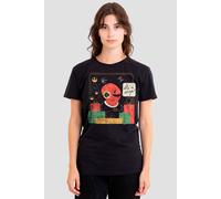 Disney Women's Star Wars Retro Christmas Admiral Ackbar Wrap Trap T-Shirt, Black | Size: Large Disney Black L