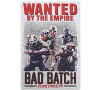 Disney Star Wars The Bad Batch Wanted Metal Wall Decor | Fun Bad Batch Sign for Man Cave, Teen Room or Movie Room