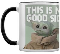Disney Star Wars The Mandalorian (Good Side) Black Coloured Inner Tea and Coffee Mug, Ceramic White,Black,One Size,MGC25850