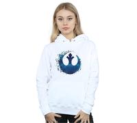 Disney Star Wars The Rise Of Skywalker Resistance Symbol Wave Hoodie In White White XXL