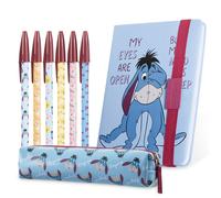 Disney Pencil Case and Stationery Set Eeyore Winnie The Pooh The Mandalorian Minnie Mouse Mickey Mouse Notebook And Pen Set School Supplies Work Office Baby Yoda Gifts (Blue Eeyore)