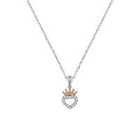 Disney Sterling Silver 18ct Gold Plated CZ Heart Crown Pendant Necklace N902753TZWL-18.PH