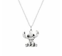 Disney Lilo and Stitch Sterling Silver 3D Pendant 18" Necklace, Officially Licensed