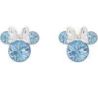 Disney Minnie Mouse Blue March Birthstone sterling silver Crystal Earrings E905162RMARL