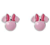 Disney Sterling Silver Minnie Mouse Pink Stud Earrings