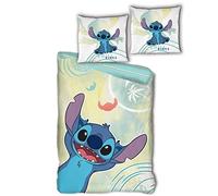 Disney Stitch 100% Cotton Bedding Set, Reversible Duvet Cover 140 x 200 cm + Pillowcase 65 x 65 cm