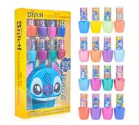 Disney Stitch 16 Piece Water-Based Nail Polish with Nail Dryer, Peel-Off Nail Polish with Water, Shimmer and Opaques Colors, AA Batteries Not Included, Ages 3+, by Townley Girl