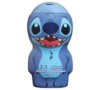 Disney Stitch 2-in-1 Vegan Shower Gel & Shampoo for Kids & Adults - 90% Natural Ingredients, Hydrating & Gentle Formula, Dermatologically Tested, Pleasant Scent, Fun 3D Bottle, Ages 3+, 400ml