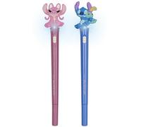 DISNEY Stitch 2x LUMINOUS gel pen, blue ink, school, pen with figure SET (G)