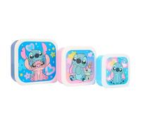 Disney Stitch 3 Piece Nested Food Storage Container Set, Polypropylene, Featuring Lilo, Stitch & Scrump