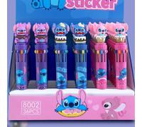 Disney Stitch 36pcs Ballpoint Pen Cartoon 10 Color Marker 0.7mm Kids Graffiti Multicolor Hand-held Pen Students Learn Stationery 36pc Ballpoint Pen