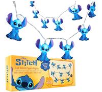 Disney Stitch 3D LED String Lights, 10 Pcs Battery-Powered Fairy Lights Kids Teenagers & Adults, Indoor Decorations & Accessories (Blue Stitch)