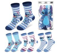 Disney Stitch 4 Pair Ankle Cotton Socks for Kids - Ideal Kids Children Gift