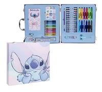 Disney Stitch 52-Piece Deluxe Colouring Art Case for Kids | Portable Art Kit with Markers, Crayons, Colour Pencils & More | Creative Drawing & Coloring Set | Gift for Boys & Girls