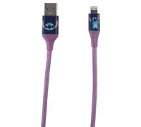 Disney Stitch 6Ft Usb-A To Lightning Braided Charging Cable Blue Face Blue One Size