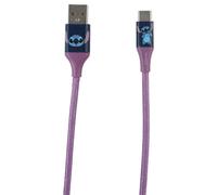 Quest | Stitch 6ft USB A To Type-C Braided Charging Cable Blue Face