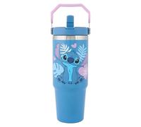 Disney Stitch 900ml Stainless Steel Tourer with Top Swing Handle, Lid and Straw - Official Disney Merchandise by Polar Gear - Insulated Cold Drinks Tumbler