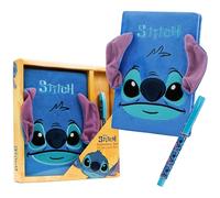 Disney Stitch A5 Secret Diary & Pen Set Stationery Set Office or School Supplies Journal & Ballpoint Pen, Stitch Gifts (Blue Fluffy)