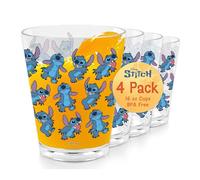 Disney Stitch Acrylic Cups - 4 Pack 16 oz Reusable Plastic Cups - BPA-Free, Durable & Stackable Tumblers - Top Rack Dishwasher Safe Acrylic Drinking Glasses for Water, Juice, Smoothies & More