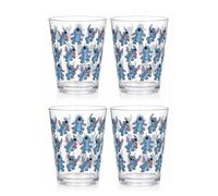 Disney Stitch Acrylic Cups, Dishwasher Safe, 4-Pack | 16 oz, unbreakable, reusable, BPA-free, stackable to save space, great for water, juice, and family meals