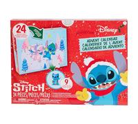 Disney Stitch Advent Calendar | 24 Day Christmas Countdown with 9 Mini Figures, Holiday Accessories & Stickers, Kids Toy Gift for Boys & Girls Age 5+