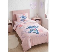 Disney Stitch Aloha Pink Single Duvet Cover Set | Reversible Bedding with Pillowcase | Character Print Quilt Cover | Kids Bedroom Decor | Single Bed Set Lilo & Stitch Merch