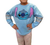 Disney Stitch Aloha Youth Girl's Long Sleeve Sweatshirt, Light Blue, Light Blue, XL