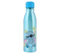Disney Stitch Aluminium Water Bottle, Blue, 600ml, Reusable BPA Free with Secure Screw Cap, Soda Bottle Shape, 48+ Months