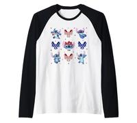 Disney Stitch Americana 4th of July Coquette Bows USA 250th Raglan Baseball Tee