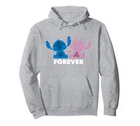 Disney Stitch and Angel Forever Pullover Hoodie, Adult Unisex, Heather Grey, Large