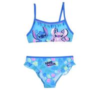 Disney Stitch and Angel Girls' Bikini, Two Piece Swimsuit, Sizes 3 to 8 Years, blue, 4 Years