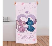 Disney Stitch and Angel Love Beach Towel - Pink