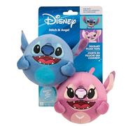 Disney Stitch and Angel Plush Dog Toy 2-Pack - Two 3.5-Inch Plush with Squeakers Inside