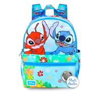 Disney Stitch and Leroy Mini Backpack for Girls - Bundle with 13" Backpack with Front Pocket Plus Bottle | Stitch Mini School Bag for Kids