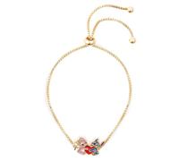 Disney Stitch & Angel Bracelet, Gold-Plated Heart Lariat Bracelet with Enamel Detail, Cute Lilo & Stitch Jewelry Gift