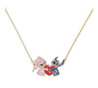 Disney Stitch & Angel Gold Plated Heart Pendant Necklace