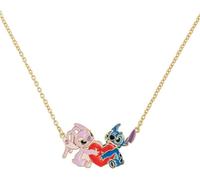 Disney Stitch & Angel Gold Plated Heart Pendant Necklace