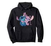 Disney Stitch & Angel Hug Valentine's Day Couples 2-Sided Pullover Hoodie