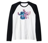 Disney Stitch & Angel Hug Valentine's Day Couples 2-Sided Raglan Baseball Tee